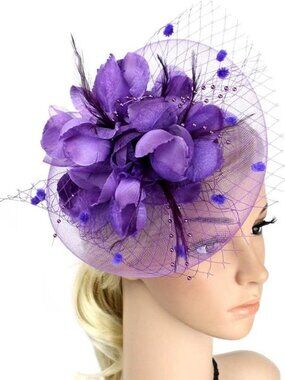 Derby Fascinators Hat Tea Party Wedding Cocktail Party Purple NEW